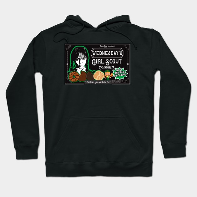 Wednesday's Girl Scout Cookies Hoodie by Alema Art